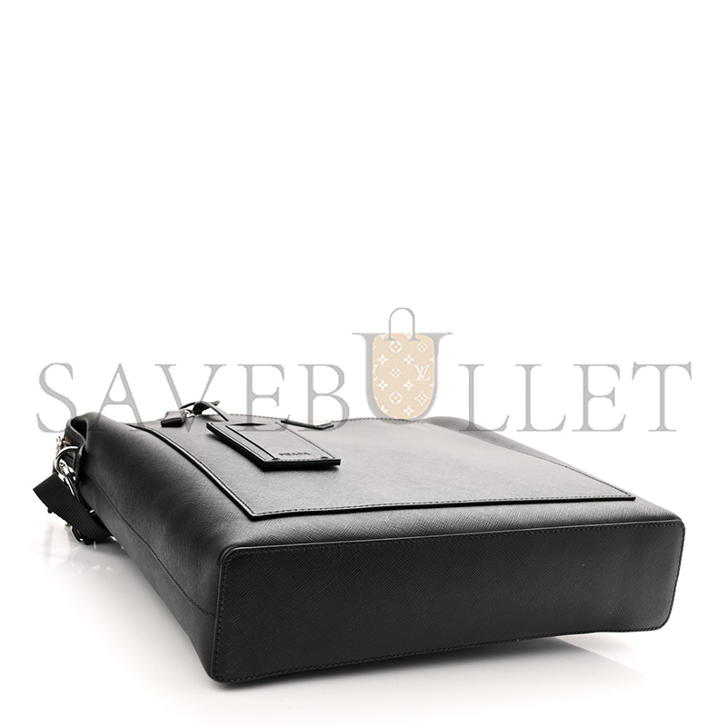 Pra*a saffiano travel tote black 2vg046 (35*33*8cm)